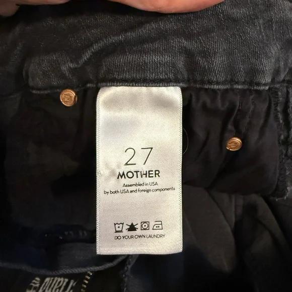 MOTHER Denim High Waist Looker Ankle Fray Lighting Up Lanterns Size 27